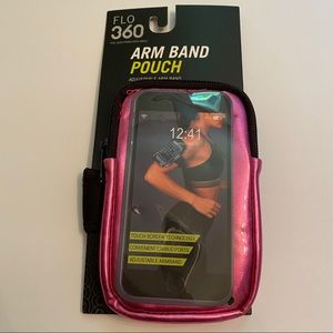 FLO 360 ARM BAND POUCH NEW PINK BLACK HANDS FREE NWT PHONE HOLDER CASE